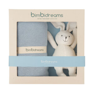 Dárkový set BIMBIDREAMS RABBIT - BLUE BLANKET