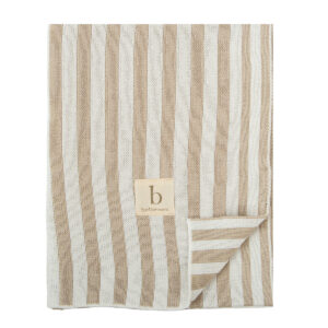 Pletená bambusová deka BIMBIDREAMS STRIPES04 BEIGE
