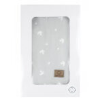 Přikrývka saténová s kožešinkou - světle šedí ptáčci