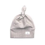 Čepička SOFTELLO s uzlíkem (0-3měs.) - šedohnědá tečka