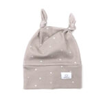 Čepice SOFTELLO se 2 uzlíky (0-3měs.) - šedohnědá tečka