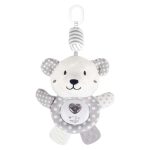 Textilní závěsná hračka s melodií FreeON - bílý medvídek