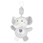 Textilní závěsná hračka s melodií FreeON - bílé slůně