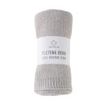 Pletená merino deka SOFTELLO - SABA světle šedá