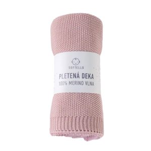 Pletená merino deka SOFTELLO - SABA tmavě růžová