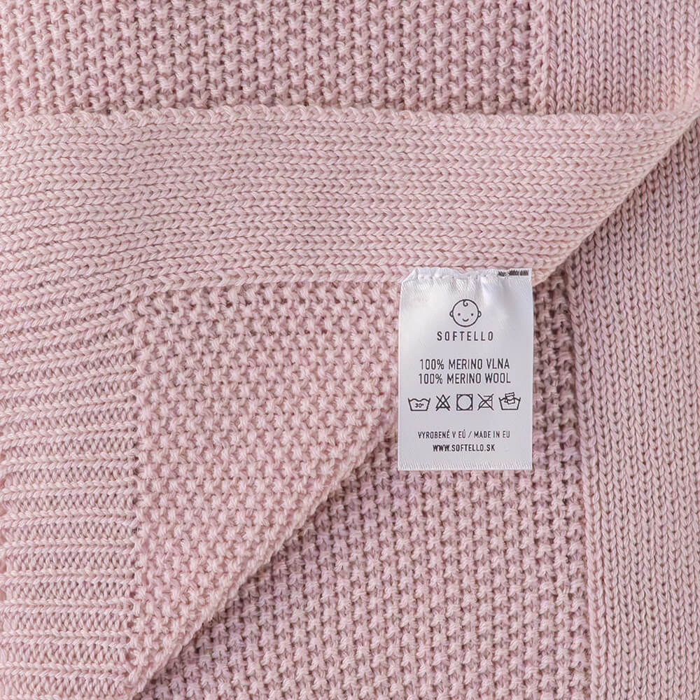 Pletená merino deka SOFTELLO - SABA tmavě růžová - Obrázek 3