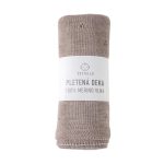 Pletená merino deka SOFTELLO - SAPO šedohnědá