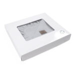 Mušelínová přikrývka SOFTELLO – světle šedá s volánkem