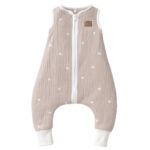 Mušelínový nožičkový spací pytel - šedě hnědé ovečky