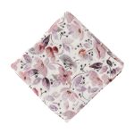 Mušelínová plena SOFTELLO 50x50cm - tmavě růžové květinky