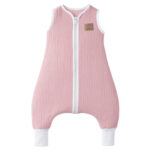 Mušelínový nožičkový spací pytel - tmavě růžový (vel.86)