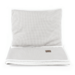 Set polštář s přikrývkou - světle šedé vafle+sherpa