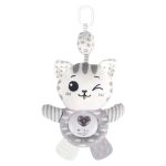 Textilní závěsná hračka s melodií FreeON - bílá kočička